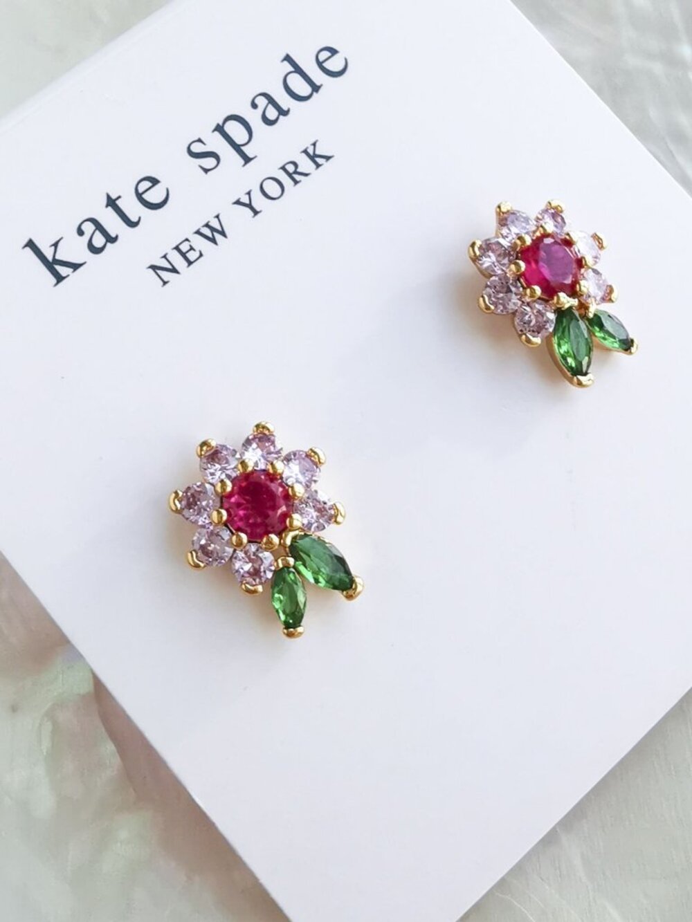 Kate Spade • new bloom flower Gold Multi Color Stud Earrings - Picture 2 of 4